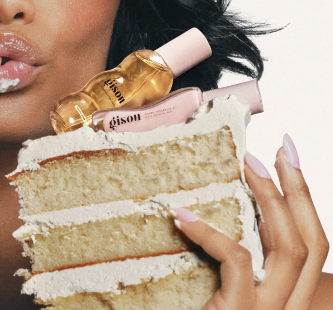 Beauty products and cake — the art of indulgence