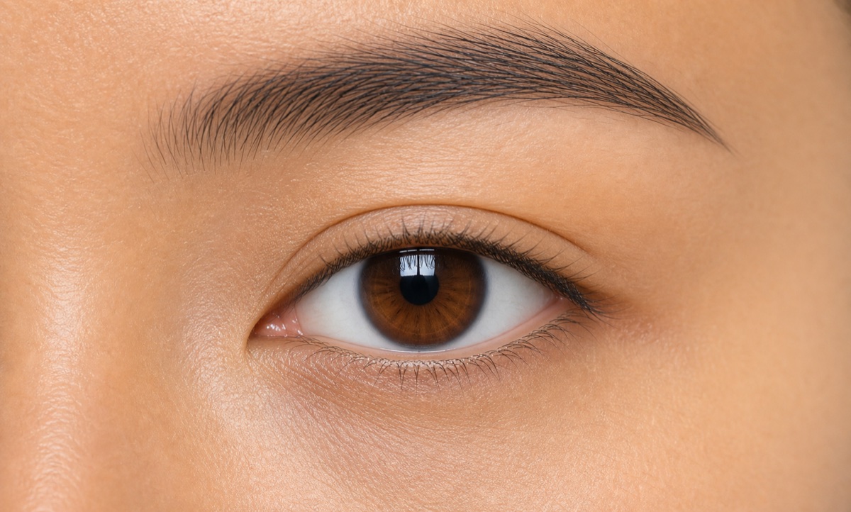 Realistic example of almond eyes
