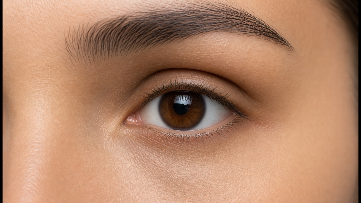 Realistic example of hooded eyes